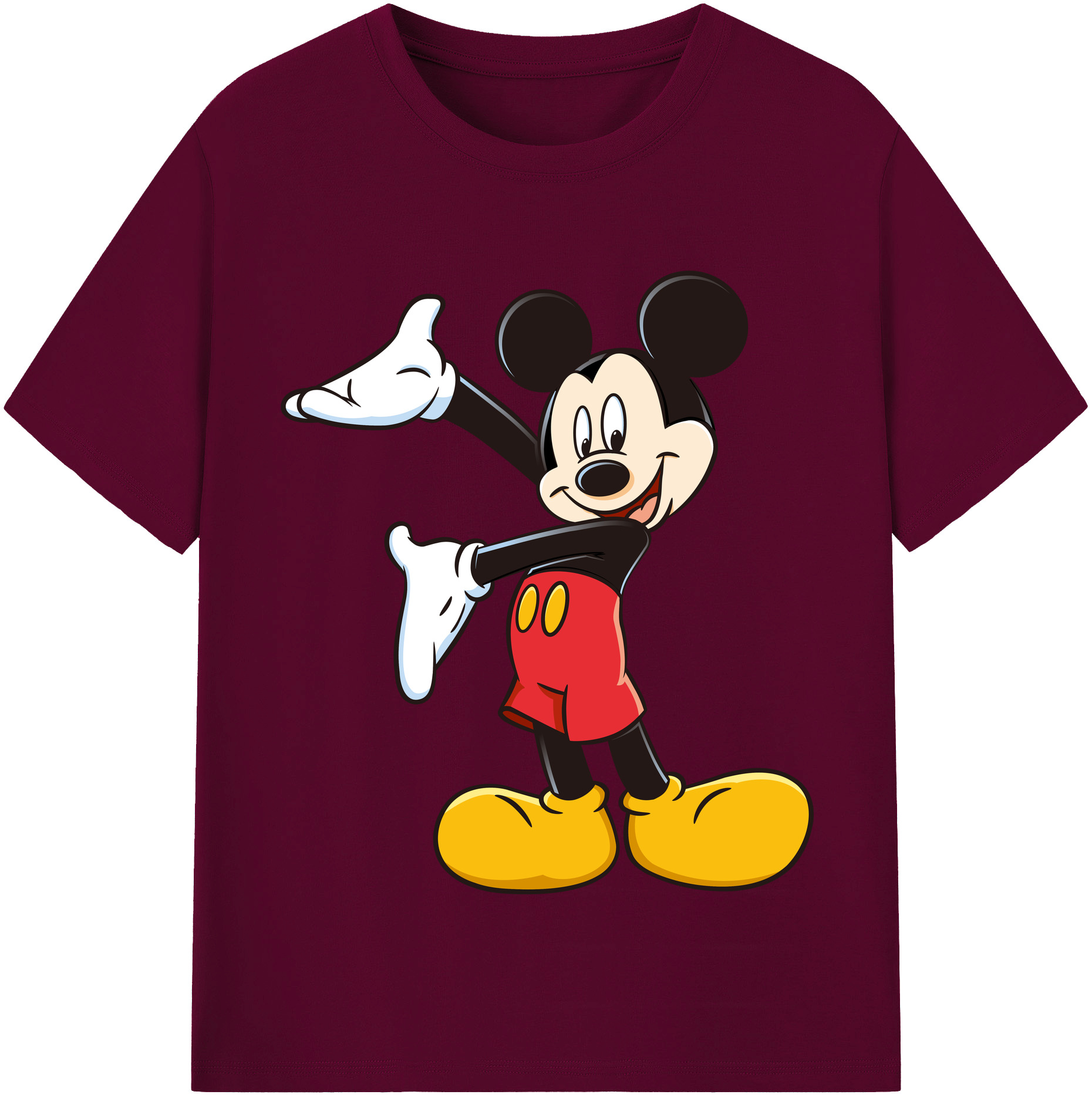 （画像用） ミッキーマウス Mickey Mouse レディースカジュアルプリントTシャツ（綿100％）